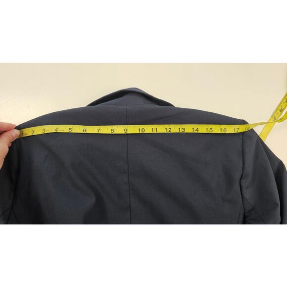 Lands end wool blend navy blazer suit jacket EUC 18W professional business - Picture 8 of 8